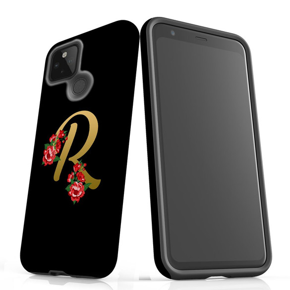 For Google Pixel 5 Case, Tough Protective Back Cover, Embellished Letter R | Protective Cases | iCoverLover.com.au