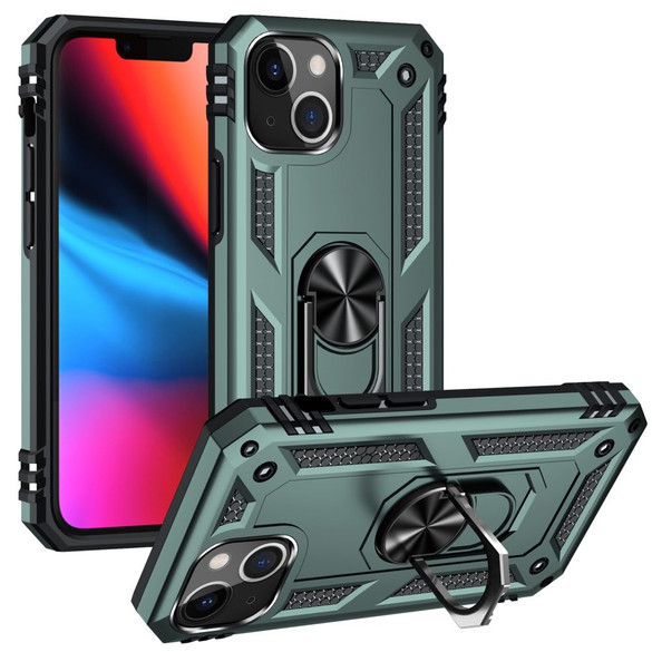 For iPhone 13 Pro Max, 13, 13 Pro, 13 mini Case, Protective Shockproof TPU/PC Cover, Ring Holder, Dark Green | Armour Cases | iCoverLover.com.au