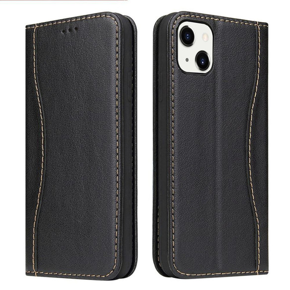 For iPhone 14 Pro Max, 14 Plus, 14 Pro, 14 Case, Fierre Shann Genuine Leather Cover, Black | Wallet Cover | iCL Australia