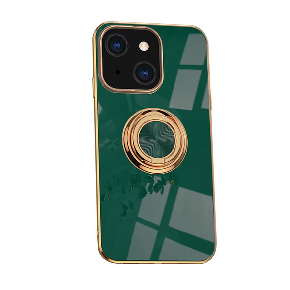 For iPhone 14 Pro Max, 14 Plus, 14 Pro, 14 Case, Flexible Electroplated Cover, Ring Holder, Dark Green | Back Cover | iCL Australia