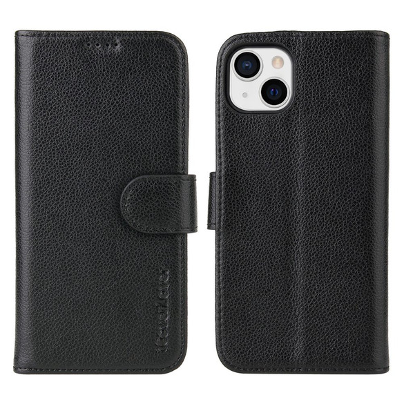 For iPhone 14 Pro Max, 14 Plus, 14 Pro, 14 Case, Real Leather Folio Cover, Black | Wallet Cover | iCL Australia