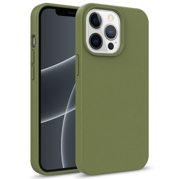 For iPhone 14 Pro Max, 14 Pro, 14 Plus, 14 Case, Starry Series Wheat Straw+TPU, Protective Cover, Army Green | Back Cases | iCoverLover.com.au