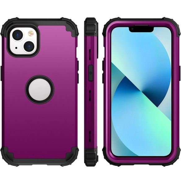 For iPhone 14 Pro Max/14 Pro/14 Plus/14 Case, Protective Triple-layer Armour Cover, Dark Purple | Shielding Cases | iCoverLover.com.au