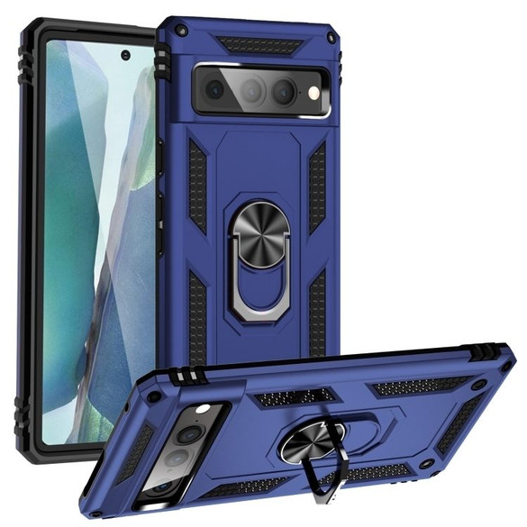 For Google Pixel 7 Pro/7 Case, Protective TPU/PC Cover, Ring Holder, Blue | Back Cases | iCoverLover.com.au