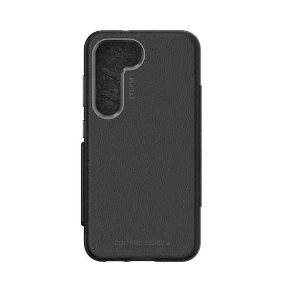 EFM Monaco Case for Samsung Galaxy S23 Ultra, S23+ Plus, S23, PU Leather Wallet Cover, Black/Space Grey | iCoverLover