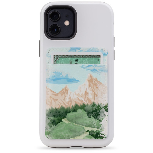 1 or 2 Card Slot Wallet Adhesive AddOn, Paper Leather, Mountainous Nature | AddOns | iCoverLover.com.au