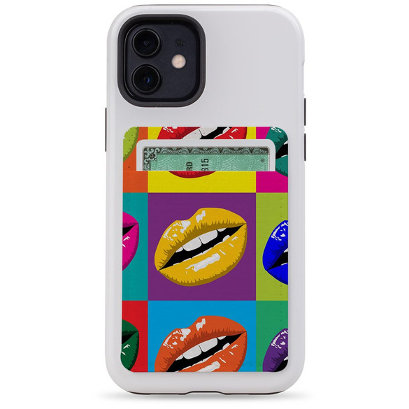 1 or 2 Card Slot Wallet Adhesive AddOn, Paper Leather, Pop Art Lips | AddOns | iCoverLover.com.au