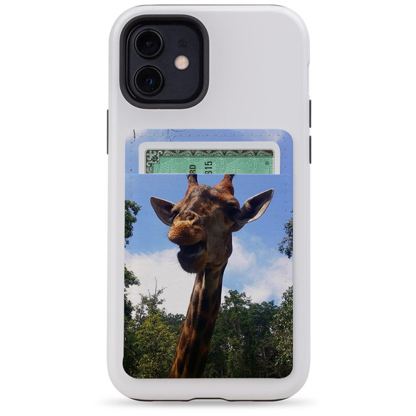 1 or 2 Card Slot Wallet Adhesive AddOn, Paper Leather, Smiling Giraffe | AddOns | iCoverLover.com.au
