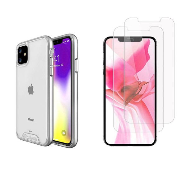 iCoverLover For iPhone 12 mini Case & [2-Pack] Tempered Glass Screen Protectors, Clear