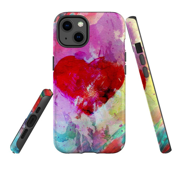 For iPhone 14 Pro Max/14 Pro/14 and older Case, Protective Cover, Heart Painting | Shockproof Cases | iCoverLover.com.au