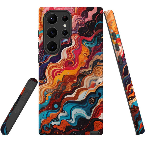 For Samsung Galaxy S23 Ultra, S23+ Plus, S23, S22 Ultra, S22+, S22, S10 5G & Older Case, Waves Of The Sun | Protective Cases | iCoverLover.com.au