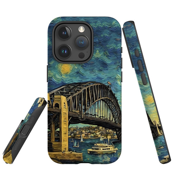 For iPhone Case, Tough Back Cover, Painting Of The Harbour Bridge | iCoverLover