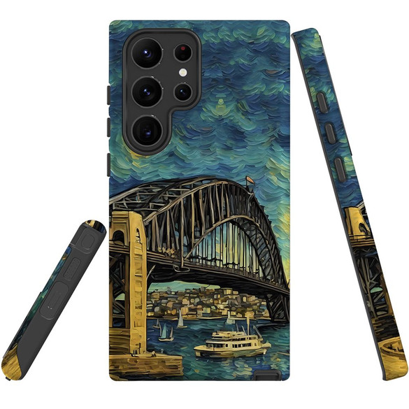For Samsung Galaxy S23 Ultra, S23+ Plus, S23, S22 Ultra, S22+, S22, S10 5G & Older Case, Painting Of The Harbour Bridge | Protective Cases | iCoverLover.com.au