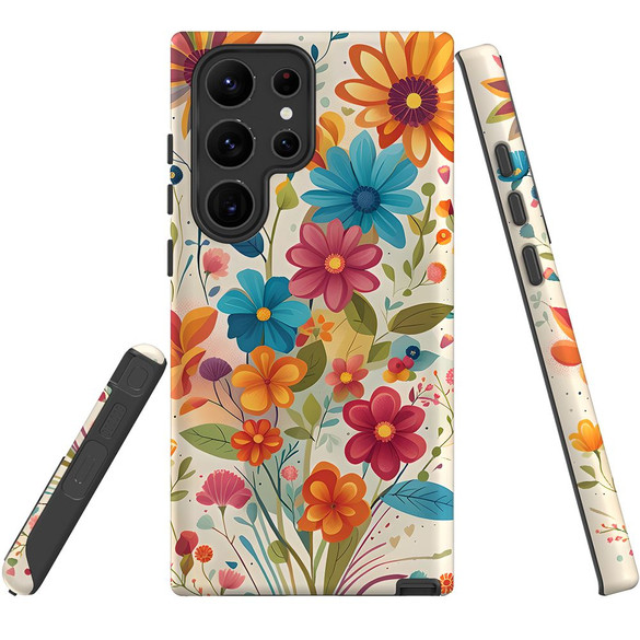 For Samsung Galaxy S23 Ultra, S23+ Plus, S23, S22 Ultra, S22+, S22, S10 5G & Older Case, Floral Symphony | Protective Cases | iCoverLover.com.au