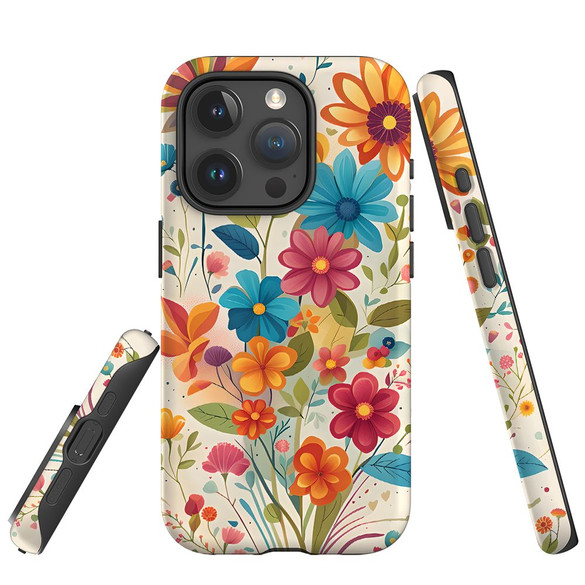 For iPhone 15 Pro Max Tough Protective Case, Floral Symphony | Protective Covers | iCoverLover Australia