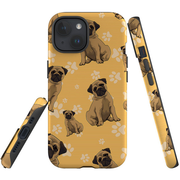 For iPhone 15 Case Tough Protective Cover, Pug Dog | Protective Covers | iCoverLover Australia