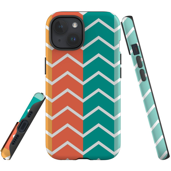 For iPhone 15 Case Tough Protective Cover, Colourful Zigzag | Protective Covers | iCoverLover Australia