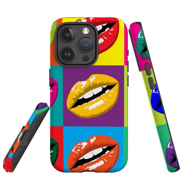 For iPhone 15 Pro Max Case Tough Protective Cover, Pop Art Lips | Protective Covers | iCoverLover Australia