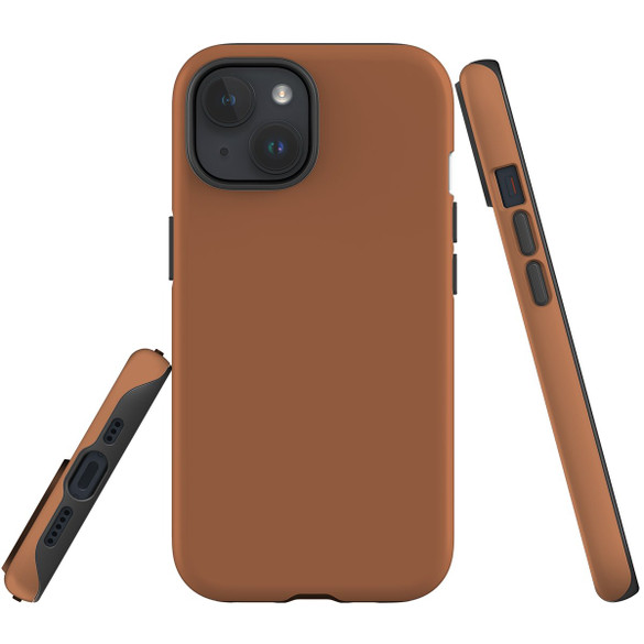 For iPhone 15 Case Tough Protective Cover, Brown | Protective Covers | iCoverLover Australia