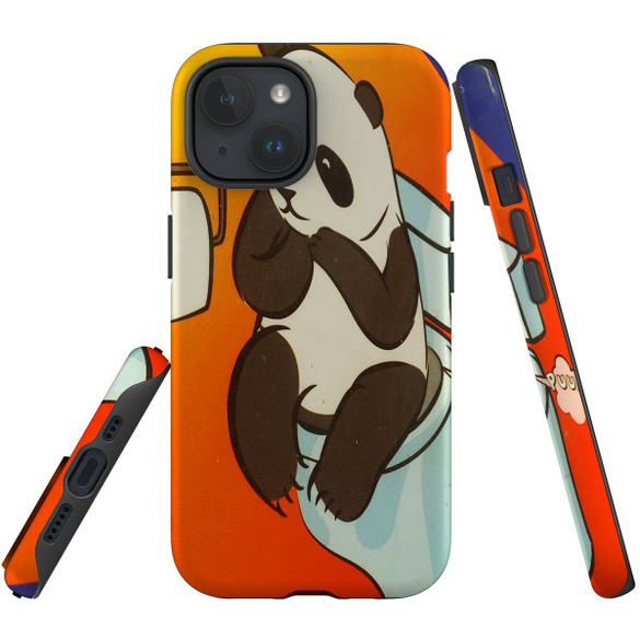 For iPhone 15 Case Tough Protective Cover, Pandas Toilet | Protective Covers | iCoverLover Australia