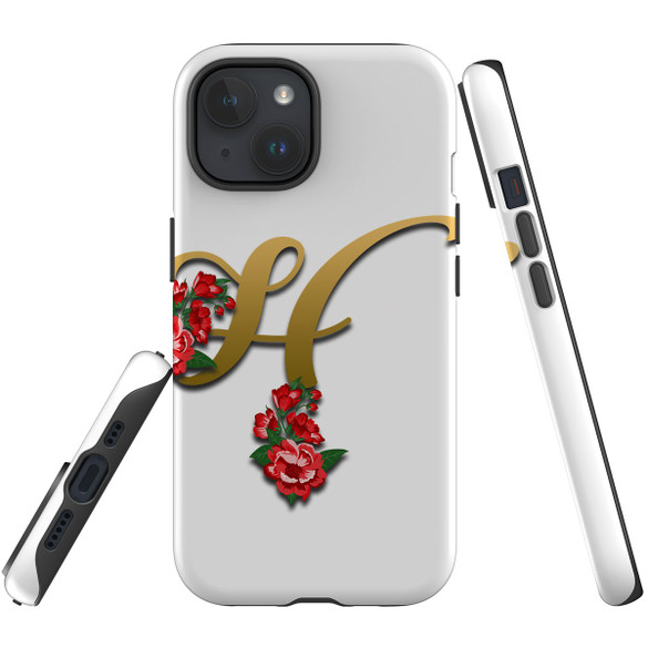 For iPhone 15 Case Tough Protective Cover, Letter H | Protective Covers | iCoverLover Australia