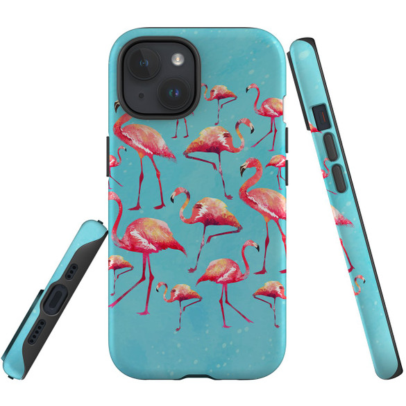 For iPhone 15 Case Tough Protective Cover, Flamingoes | Protective Covers | iCoverLover Australia