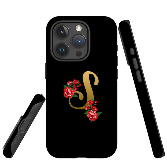 For iPhone 15 Pro Max Case Tough Protective Cover, Embellished Letter S | Protective Covers | iCoverLover Australia