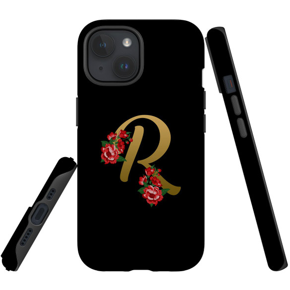 For iPhone 15 Case Tough Protective Cover, Embellished Letter R | Protective Covers | iCoverLover Australia