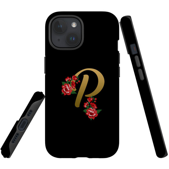 For iPhone 15 Plus Case Tough Protective Cover, Embellished Letter P | Protective Covers | iCoverLover Australia