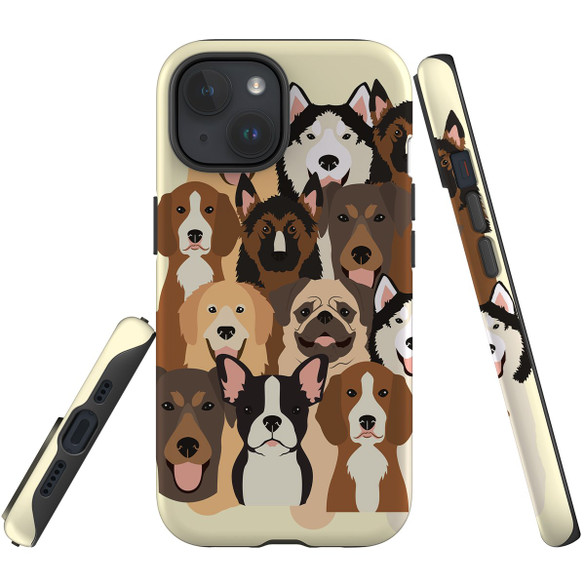 For iPhone 15 Plus Case Tough Protective Cover, Seamless Dogs | Protective Covers | iCoverLover Australia