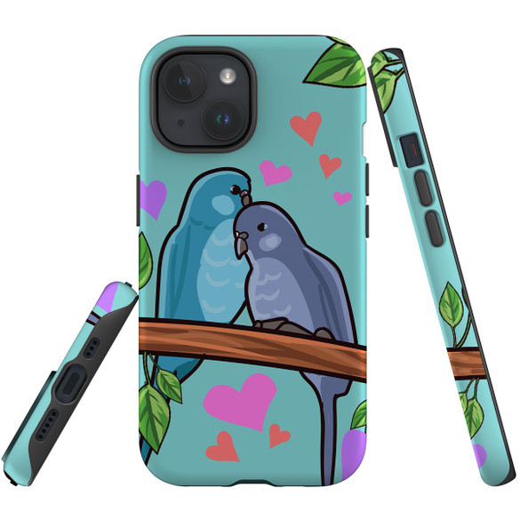For iPhone 15 Plus Case Tough Protective Cover, Birds In Love | Protective Covers | iCoverLover Australia