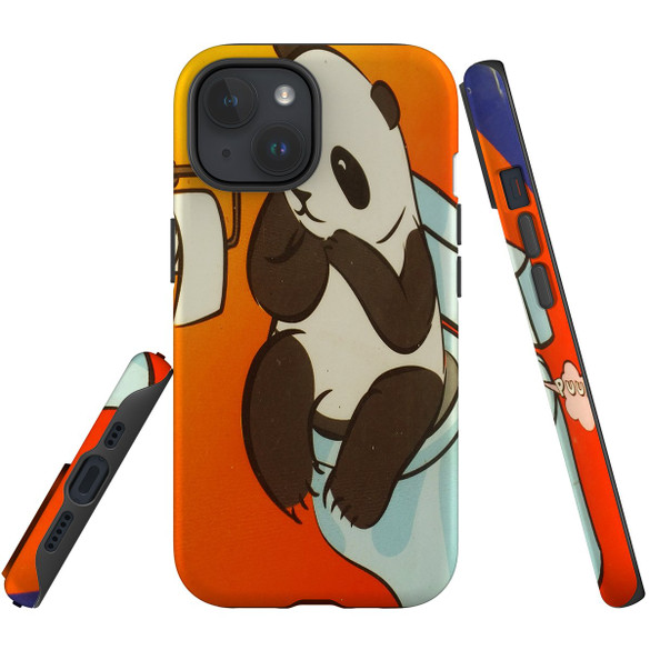 For iPhone 15 Plus Case Tough Protective Cover, Pandas Toilet | Protective Covers | iCoverLover Australia