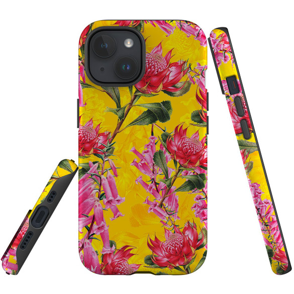 For iPhone 15 Plus Case Tough Protective Cover, Flower Pattern | Protective Covers | iCoverLover Australia