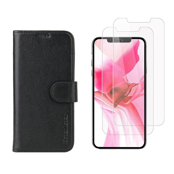 iCoverLover For iPhone 12 Pro Max Wallet Case + [2-Pack] Screen Protectors