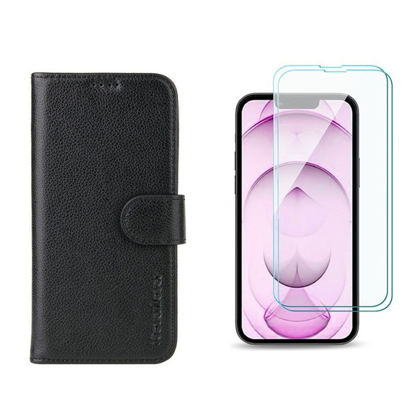 iCoverLover For iPhone 13 mini Wallet Case + [2-Pack] Screen Protectors