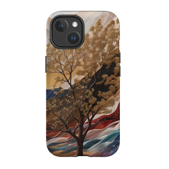 Mysterious Golden Tree Case - iPhone 15 Pro Max, 15 Plus, 15 Pro, 15 Compatible with MagSafe