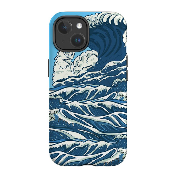 Japanese Wave Case - iPhone 15 Pro Max, 15 Plus, 15 Pro, 15 Compatible with MagSafe