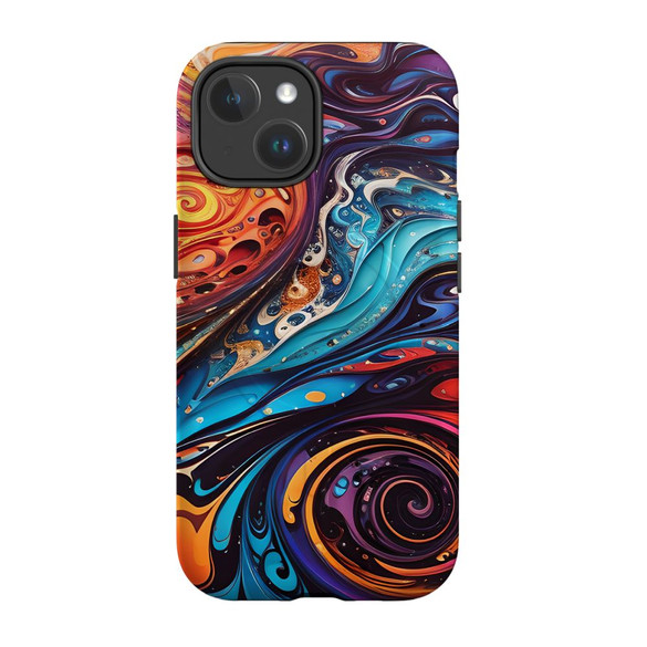 Swirling Paint Case - iPhone 15 Pro Max, 15 Plus, 15 Pro, 15 Compatible with MagSafe