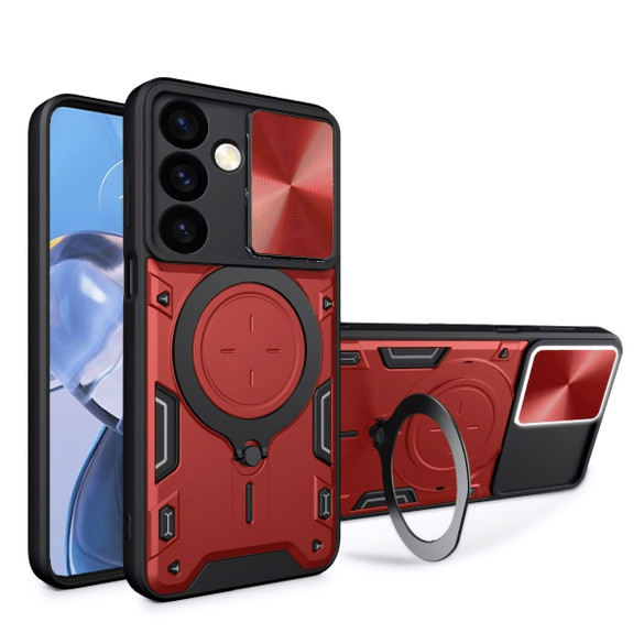For Samsung Galaxy S24+ Plus or S24 Case - Sliding Camshield, Magnetic Holder, Protective TPU + PC Cover, Red | iCoverLover.com.au