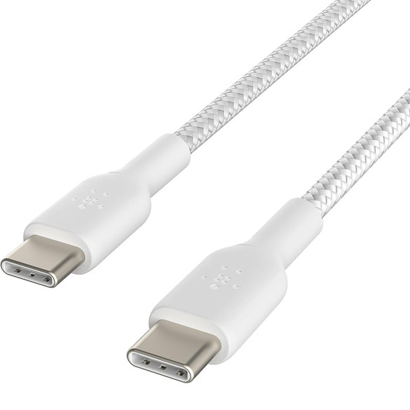 Belkin BoostCharge USB-C to USB-C Braided 1M Universal Cable, White  - iCoverLover Australia