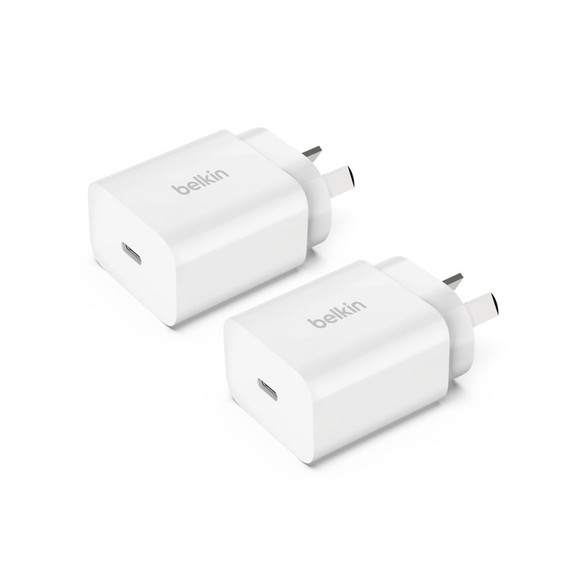 Belkin BoostCharge USB-C PD 3.0 Wall Charger 20W, 2 Pack White - iCoverLover Australia