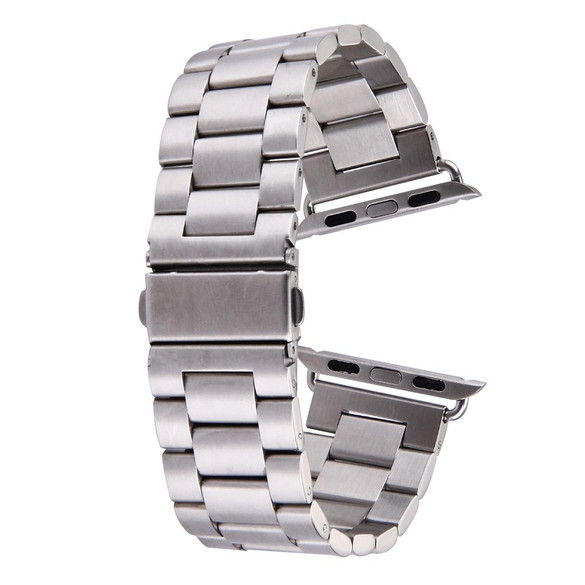 For Apple Watch Series 2, 38-mm Case, Butterfly Stainless Steel Watch Band, Silver | iCoverLover.com.au