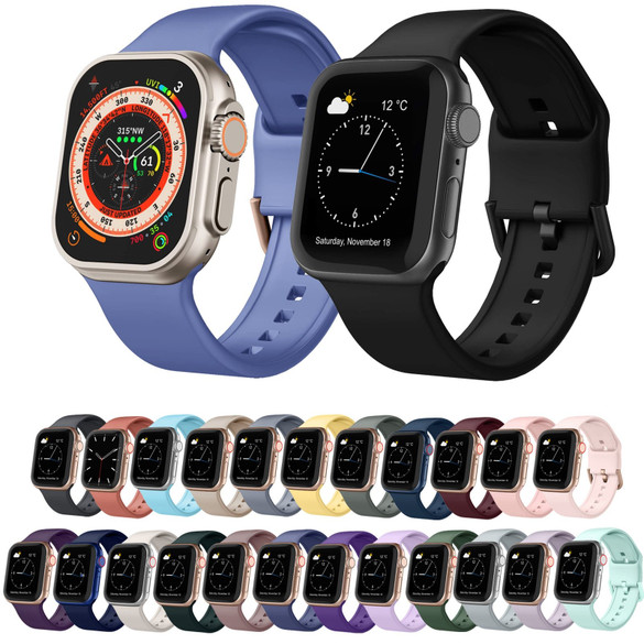 For Apple Watch Series 7, 41-mm Case, Pin Buckle Silicone Watch Strap | iCoverLover.com.au