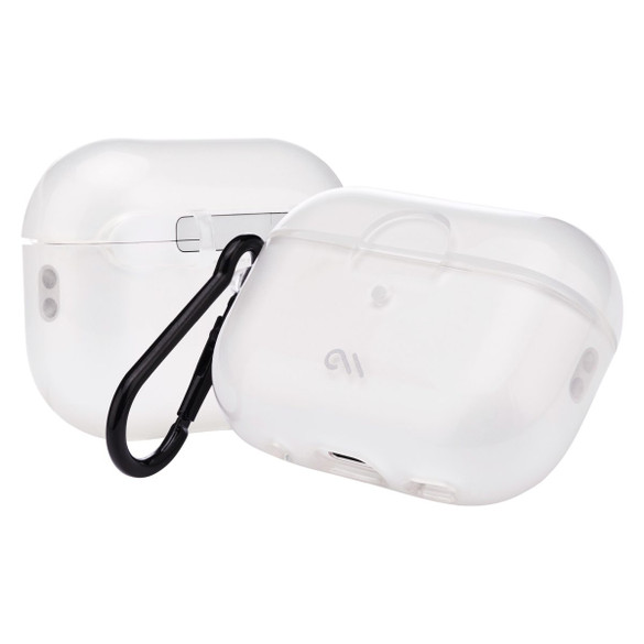 For AirPods Pro/Pro (2nd Gen) - Clear Case-Mate Tough Case with Carabiner Clip, Clear | iCoverLover.com.au