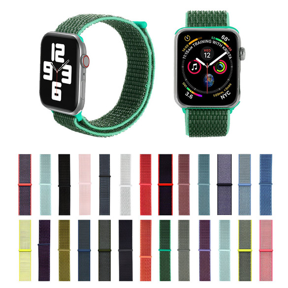 For Apple Watch Series 6, 44-mm Case, Simple Nylon Sports Watch Strap, Touch Fastener | iCoverLover.com.au