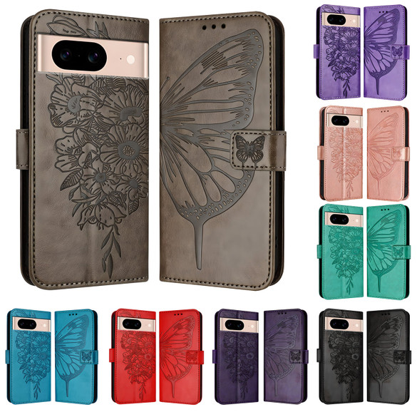 For Google Pixel 8a Case, Butterfly Embossed Folio PU Leather Wallet Cover | iCoverLover.com.au