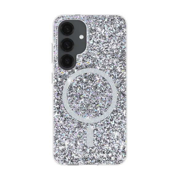 Samsung Galaxy S25+ Plus, S25 Case-Mate Twinkle Cover – MagSafe Compatible, Silver Clear | Sparkling Protection