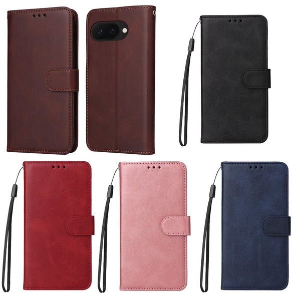 For Google Pixel 9a Case, Calf Texture Folio PU Leather Wallet Cover | iCoverLover.com.au