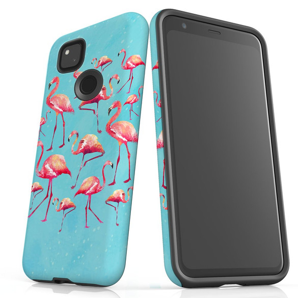 For Google Pixel 4a Case, Tough Protective Back Cover, Flamingoes | Protective Cases | iCoverLover.com.au