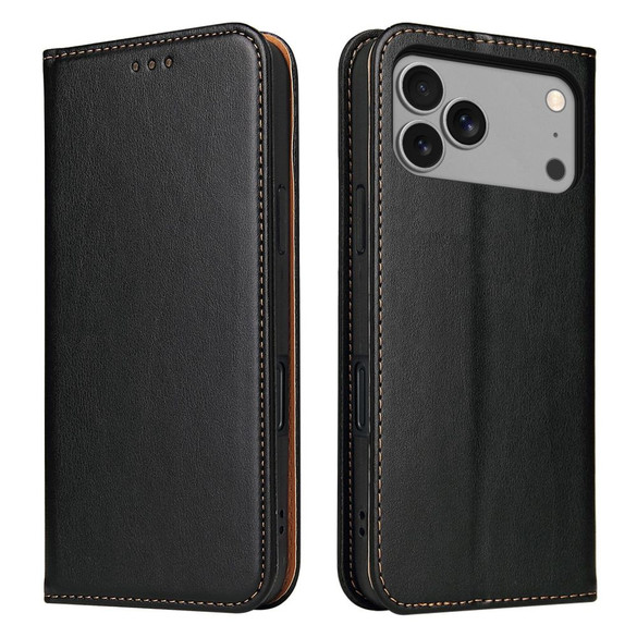 iPhone 17 Pro Max, 17 Pro, 17, 17 Air Black Leather Wallet Case with Stand